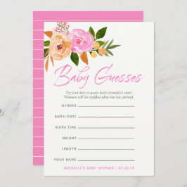 Invitación Flores silvestres color de agua rosada Juego de pr