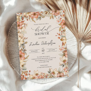 Invitación Flores silvestres color de agua trendy pradera Duc