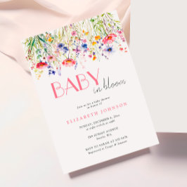 Invitación Flores silvestres coloridas bebé en Baby Shower en