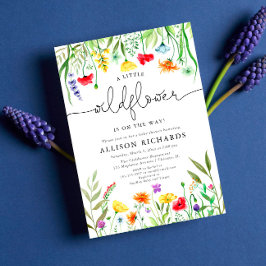 Invitación Flores silvestres coloridas ducha de bebé neutra p