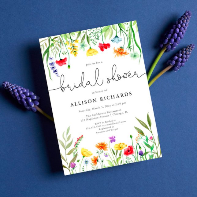 Invitación Flores silvestres coloridas ducha de novia primave (Subido por el creador)