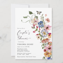 Invitación Flores silvestres coloridas Ducha de parejas