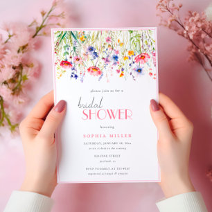 Invitación Flores silvestres coloridas Elegante Ducha Bridal