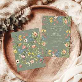 Invitación Flores silvestres coloridas, sabores y boda de jar