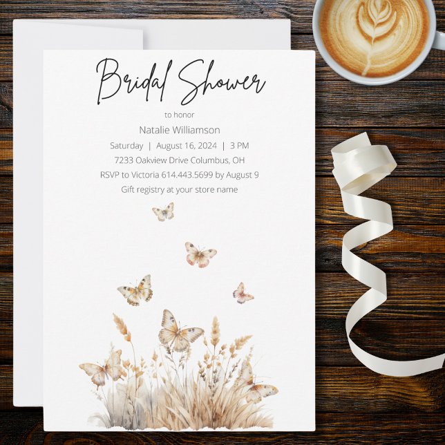 Invitación Flores silvestres con mariposas Nupcial  (Subido por el creador)