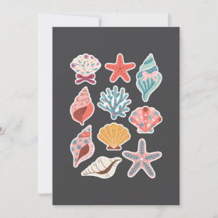 Invitación Flores silvestres Concha de almeja Vibraciones de 