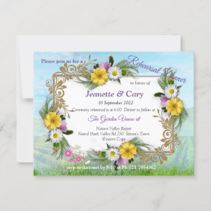 Invitación Flores silvestres contra el cielo azul