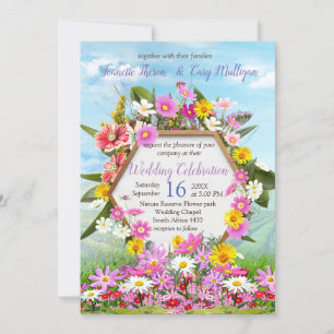 Invitación Flores silvestres contra el cielo azul