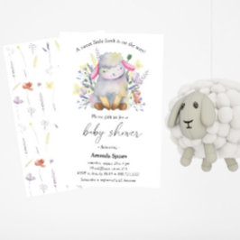 Invitación Flores Silvestres Corderito Adorable