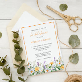 Invitación Flores silvestres Daisy Lavender Foto Ducha de nov