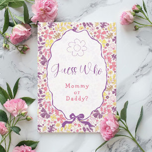 Invitación Flores Silvestres de Arco Rosa Púrpura Baño de Beb