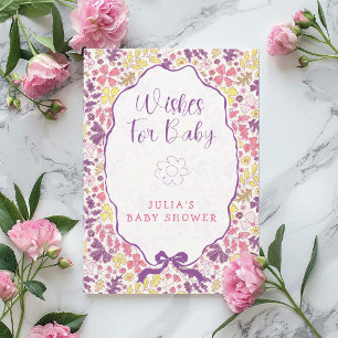 Invitación Flores Silvestres de Arco Rosa Púrpura Baño de Beb