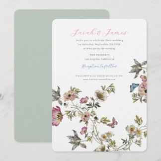 Invitación Flores silvestres de boda de jardín