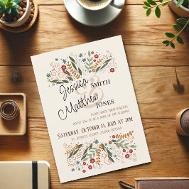 Invitación Flores Silvestres de Boda Inspiración Elegante con