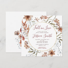 Invitación Flores silvestres de Boho otoño caen en amor ducha