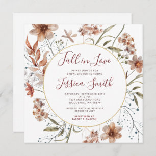 Invitación Flores silvestres de Boho otoño caen en amor ducha