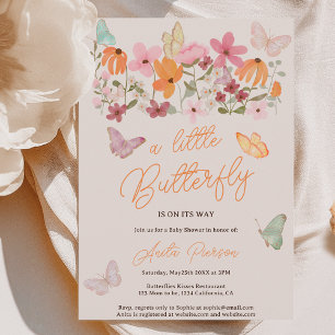 Invitación Flores silvestres de boho pequeña ducha de bebé ma