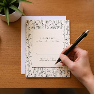 Invitación Flores silvestres de bonito patrón transparente RS