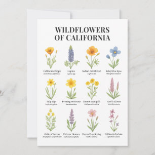 Invitación Flores silvestres de California - Illu de acuarela