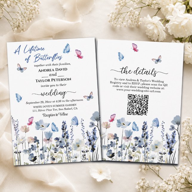 Invitación Flores Silvestres de Campanilla en un Código QR de (Subido por el creador)