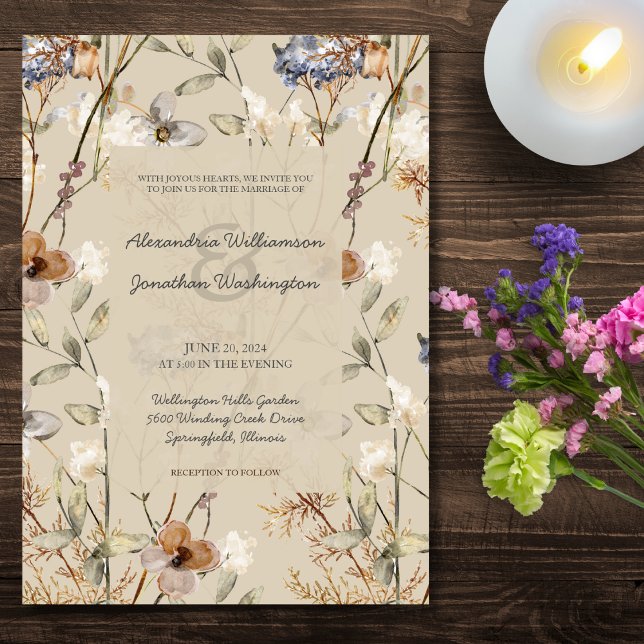 Invitación Flores silvestres de campo en el Boda pekinés (Subido por el creador)