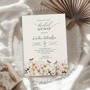 Invitación Flores silvestres de color acuático de moda flores