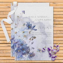 Invitación Flores silvestres de color azul Periwinkle moderno
