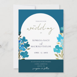 Invitación Flores silvestres de color azul romántico artístic