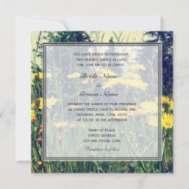 Invitación flores silvestres de diente de león boda cristiana