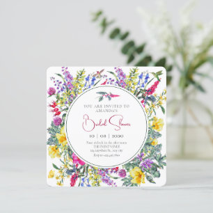 Invitación Flores silvestres de época coloridas Bouquet flora