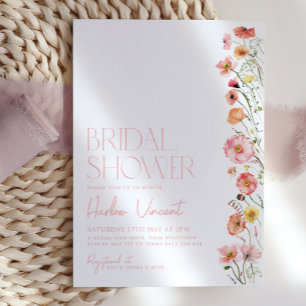 Invitación Flores silvestres de flores de ducha de novia mode