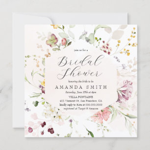 Invitación Flores silvestres de flores de jardín Rubor ducha 