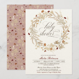 Invitación Flores silvestres de flores secas otoño otoño Baby