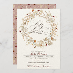 Invitación Flores silvestres de flores secas otoño otoño Baby