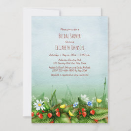 Invitación Flores silvestres de fresas silvestres pradera de 