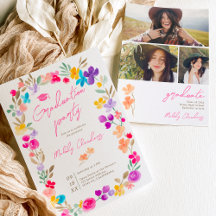 Flores silvestres de jardín pintadas graduación de