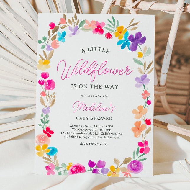 Invitación Flores silvestres de jardín pintadas pradera de la (Subido por el creador)