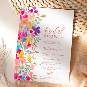 Invitación Flores silvestres de jardín pintadas pradera de la