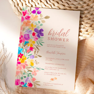 Invitación Flores silvestres de jardín pintadas pradera de la
