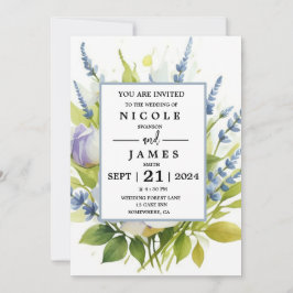 Invitación Flores silvestres de lavadora acuarela