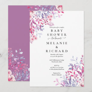 Invitación Flores Silvestres De Lavanda Para Baby Shower De P