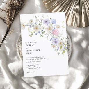 Invitación Flores silvestres de manantial de manantial de agu