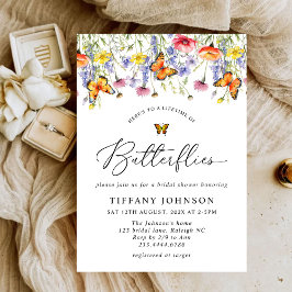 Invitación Flores silvestres de mariposas Floral Ducha de nov