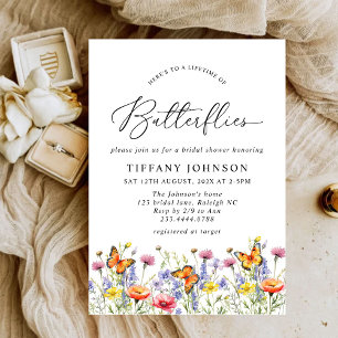 Invitación Flores silvestres de mariposas Floral Ducha de nov