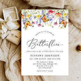 Invitación Flores silvestres de mariposas Floral Ducha de nov