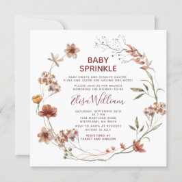 Invitación Flores silvestres de otoño acuarela Bebé Sprinkle