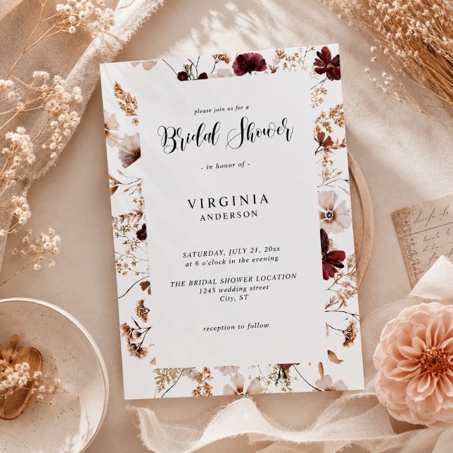 Invitación Flores Silvestres de Otoño Boda Floral  (Subido por el creador)