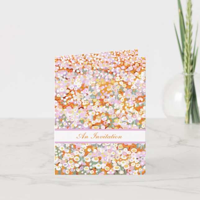 Invitación Flores silvestres de pasto de papel de Australia (Anverso)