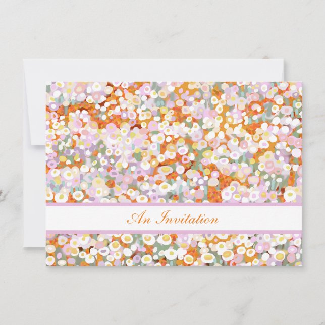 Invitación Flores silvestres de pasto de papel de Australia (Anverso)