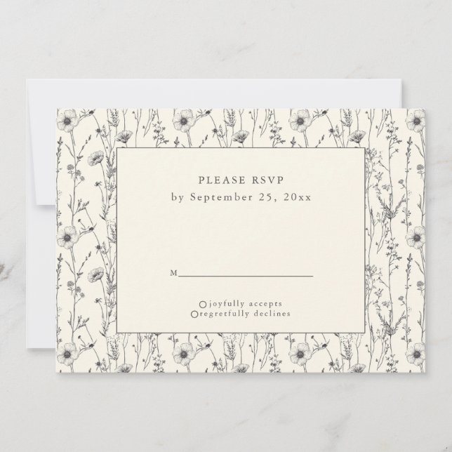 Invitación Flores silvestres de verano patrón transparente RS (Anverso)